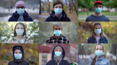 Group of people wearing face protection mask in prevention for coronavirus covid 19.