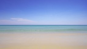 PHUKET THAILAND SEA BEACH. Landscape view of tropical sea. Summer beach sea. Blue sea blue sky background. At Karon beach, Phuket, Thailand. On 09 June 2021. 4k UHD Video Clip.