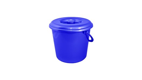 Plastic bins. Stop motion animation. 4K, 25p. Changing the color of plastic bin on a white background. Ideal for product video ads. Plastic interior items. 4K, 25p.
