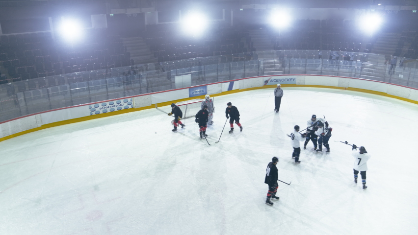 Aerial Ice Hockey Rink Arena Stock Footage Video (100% Royalty-free ...