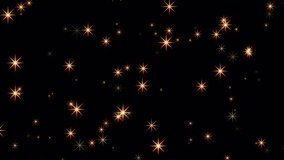 Abstract star sparkle motion background with alpha channel.Glowing gold star element