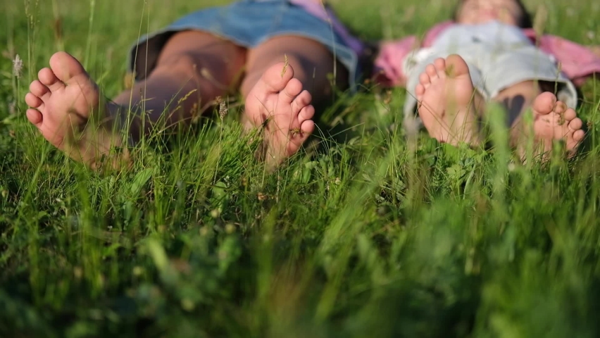 Happy Two Kids Bare Foot Stock Footage Video (100% Royalty-free ...