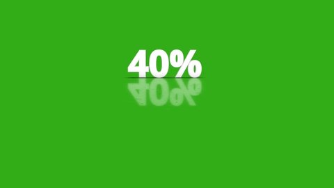 
40 Percent Icon Jumping Towards Camera With Green Background.
