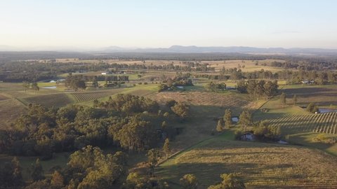 Aerial view of Hunter Valley, NSW, Australia.