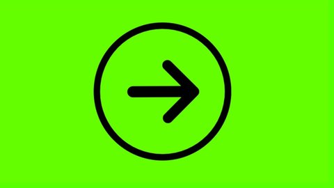 Direction Arrow Symbol Pointing 4K on Green Screen Backgroud. 