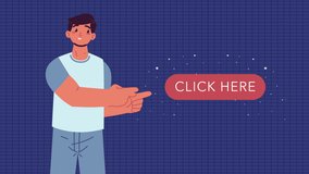 young man influencer character animated ,4k video animation - Powered by Shutterstock - Get 15% off with code: PIKWIZARD15