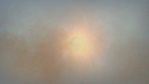 Sand Storm Blows Over Sun In The Desert