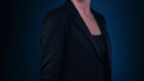 Businesswoman working on holographic interface. Economy. Female hand touching a virtual screen with augmented reality computer icons. Financial diagrams appearing. Futuristic technology. - Powered by Shutterstock - Get 15% off with code: PIKWIZARD15