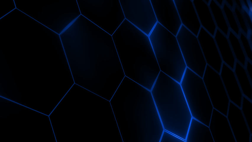Abstract futuristic hexagon mesh with light effects. Can be used as a background for presentations, news, online media. Looped
 Royalty-Free Stock Footage #1073986553