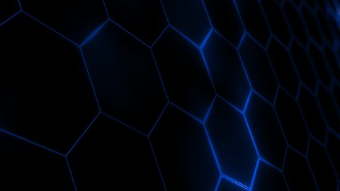 Abstract futuristic hexagon mesh with light effects. Can be used as a background for presentations, news, online media. Looped
