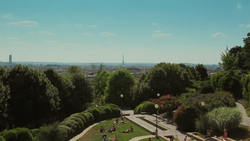 Parc de Belleville Paris City View. Belleville Park from the top Paris City View.
