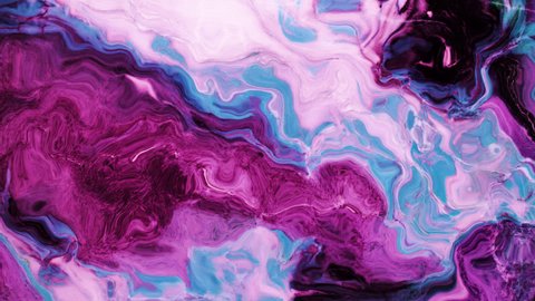 Animation of vibrant coloured purple and blue liquid flowing in hypnotic motion. colour and pattern concept digitally generated video. Video de stock