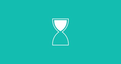 Animation of digital interface waiting hourglass icon on green background. technology, computing and digital interface concept digitally generated video.