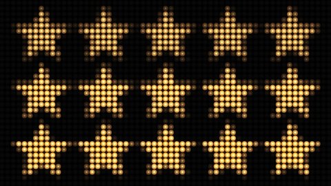4K Star Wall of realistic halogen stage lights flashing patterns vj loop background Animation. for disco, club, dance club, background, fashion presentations. led display blinking lights.