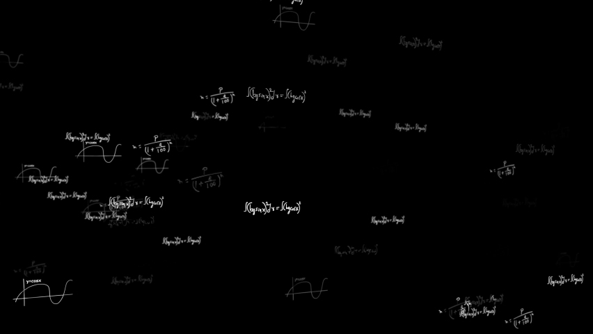 4K 3D Math equations and formulas Loop Animation Backgrounds. Physics, electronic engineering, mathematics equation, scheme and calculations. Science with economics concept Royalty-Free Stock Footage #1073999120