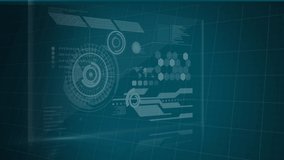 Animation of scopes scanning, numbers changing and data processing over digital screen. global technology and digital interface concept digitally generated video. - Powered by Shutterstock - Get 15% off with code: PIKWIZARD15