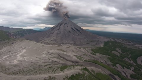 Powerful ash eruption of Karymsky volcano