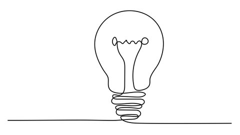 Continuous Line Drawing Light Bulb Electic Stock Footage Video (100%  Royalty-free) 1074015185