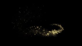 4K Golden particles and sparkles. Christmas gold glitters. Bokeh lights. 3D glowing dust trail. Logo revealer. Intro animation. Isolated on black. - Powered by Shutterstock - Get 15% off with code: PIKWIZARD15