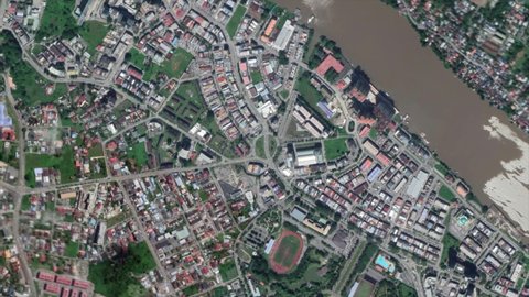 Earth Zoom on Kuching City - Malaysia