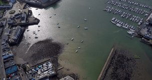 Drone video over Mayflower Marina and Royal William Yard, Plymouth