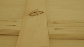 Close-up shot of a wooden framework. Extreme close up video of wooden framework.