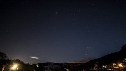 star timelapse in the uk shot from a roof in a small town in northern england