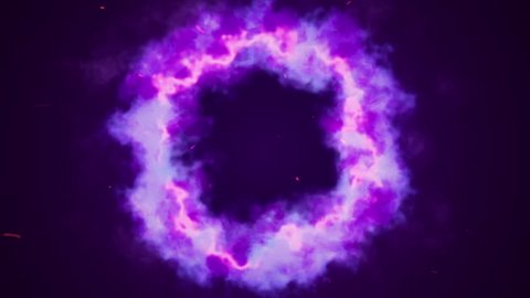 Animation Explosion Fire Ring Flying Particles Stock Footage Video (100 ...