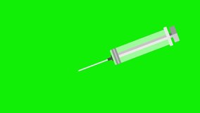 Injectable medical device, takes liquid from a liquid tube. This video has been made greenscreen for health purposes such as vaccines, immunizations, and injections. 