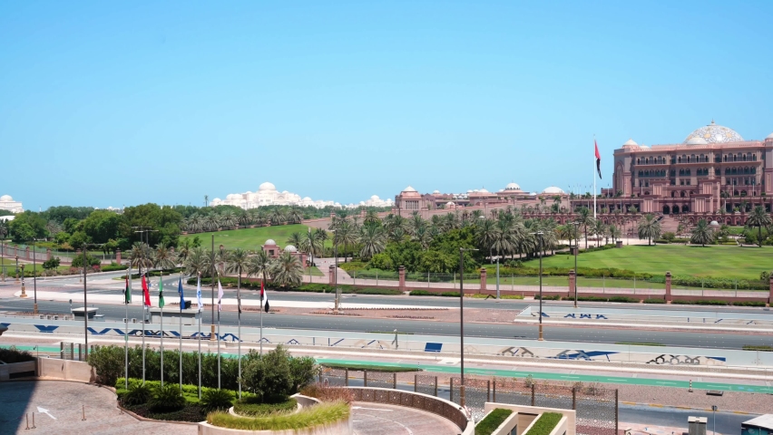 Emirates palace in Abu Dhabi , one of the famous travel spots and landmarks in United Arab Emirates capital city