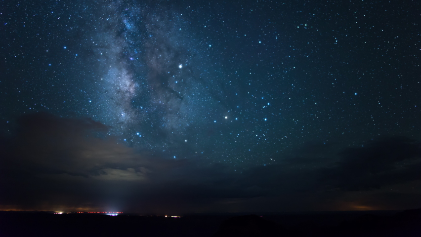 Grand Canyon National Park Startrails and Clouds Astrophotography Time Lapse Arizona USA