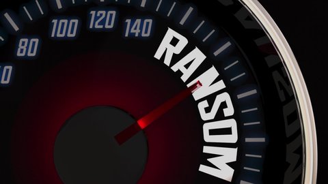 Ransom Threat Rising Speedometer Extortion Pay Demanded Money 3d Animation
