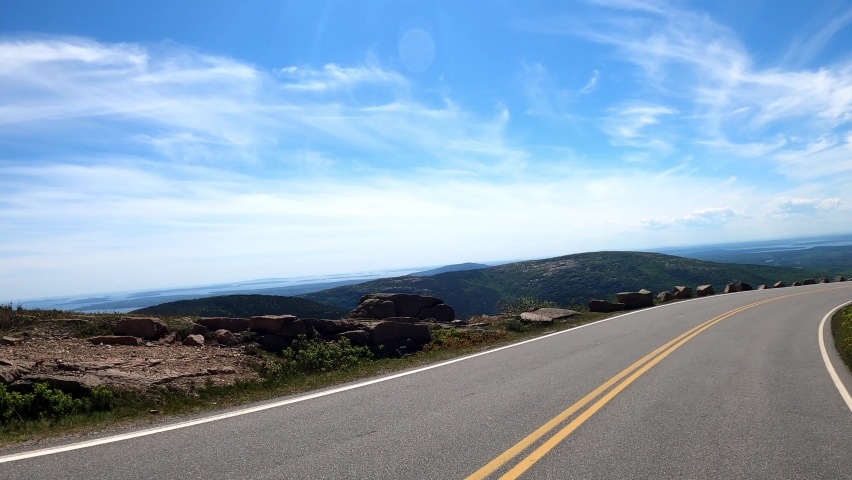 Landscape view from Mountain road at Acadia National Park, Maine image ...