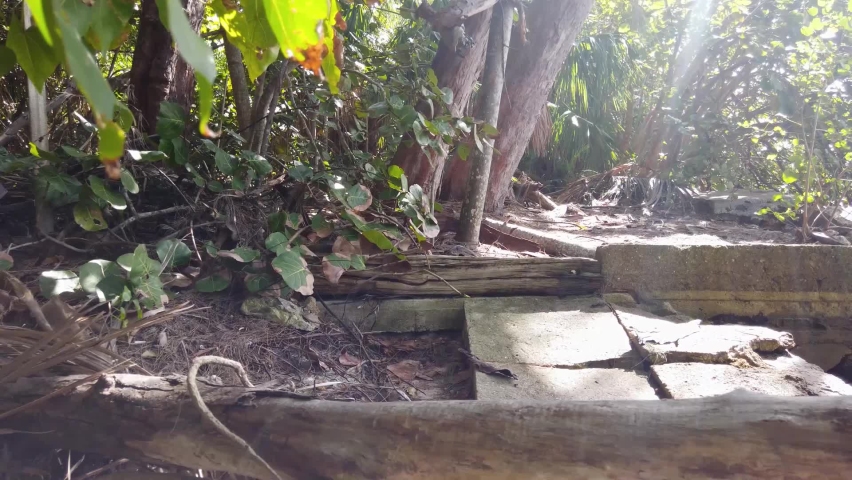 Bright sunny day at seawall of intracoastal in Boca Raton Florida