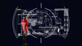 Animation of scopes scanning and data processing with american football player. global sports, competition technology and digital interface concept digitally generated video. - Powered by Shutterstock - Get 15% off with code: PIKWIZARD15