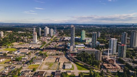 Downtown Surrey Central Amazing Skyline | Hyperlapse Drone Aerial Footage 4K [HD]