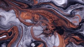 Fluid art drawing footage, modern acryl texture with flowing effect. Liquid paint mixing backdrop with splash and swirl. Detailed background motion with white, gray and golden overflowing colors. - Powered by Shutterstock - Get 15% off with code: PIKWIZARD15
