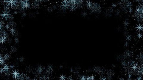 4K white snow abstract Corner frame and border copy space Loop background. Winter falling snow, snowflake. Holiday Winter for Merry Christmas and Holiday, Happy New Year Animation. green screen.