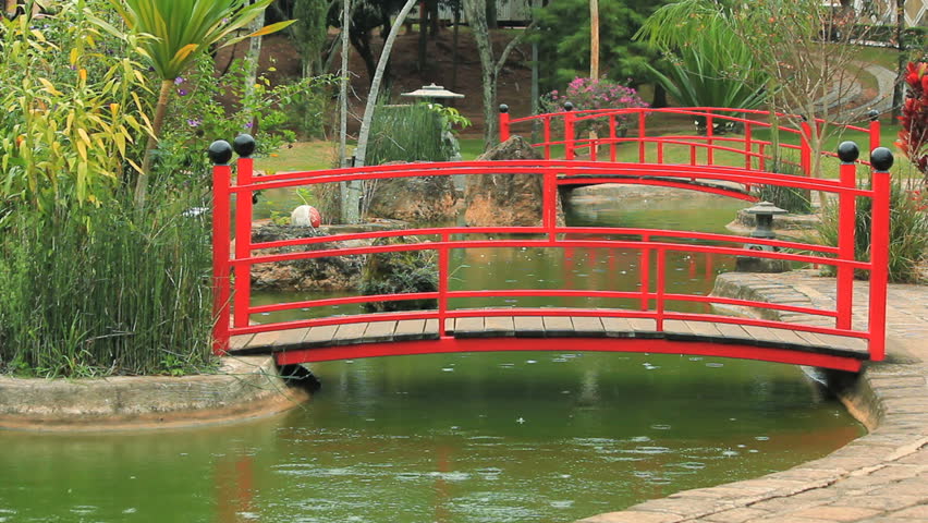 Japanese Garden Red Bridge Stone, Red Japanese Garden Bridges