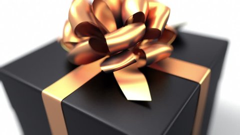 Unpacking a Gift. beautiful 3d animation with a depth of field. Full HD (version with a black gift. See more animations with presents in my portfolio)
