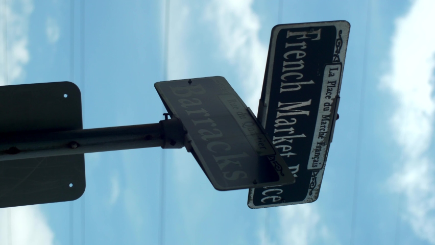 French Market Place Barracks Street Sign Vertical