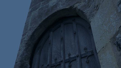 Passing Old Church Door In The Evening