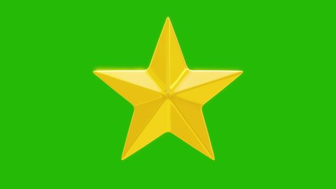 3d golden star animation sequence on green screen background. Perfect as rating, survey or review isolated element