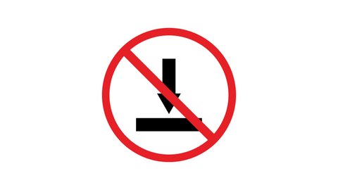 no download road sign animation. simple red circle prohibition Not Allowed Sign road motion design 4k with alpha channel mate.