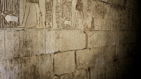 Egyptians hieroglyph in the ancient tomb of pharaohs