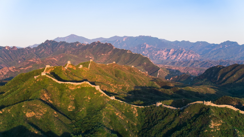 Aerial Flying Over The Great Wall Of China
