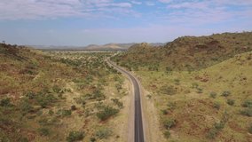 Aerial Drone Footage of the Great Northern Highway near Warmun, Western Australia