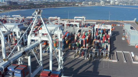 Melbourne , Victoria , Australia - 01 20 2021: Victoria International Container Terminal  