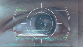 Animation of scope scanning and data processing over woman's eye. global data processing, technology and digital interface concept digitally generated video - Powered by Shutterstock - Get 15% off with code: PIKWIZARD15