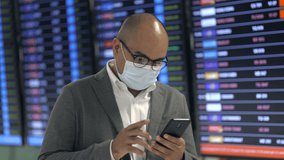 Businessman at airport terminal he didn't get on the plane flight canceled Delayed indefinitely. Because traveling during pandemic. Be very stressed. - Powered by Shutterstock - Get 15% off with code: PIKWIZARD15